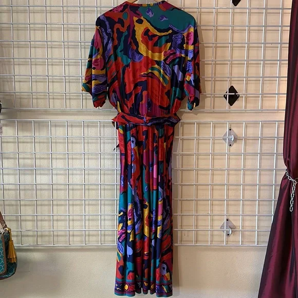 Vintage Together multicolor belted maxi dress - Picture 5 of 6